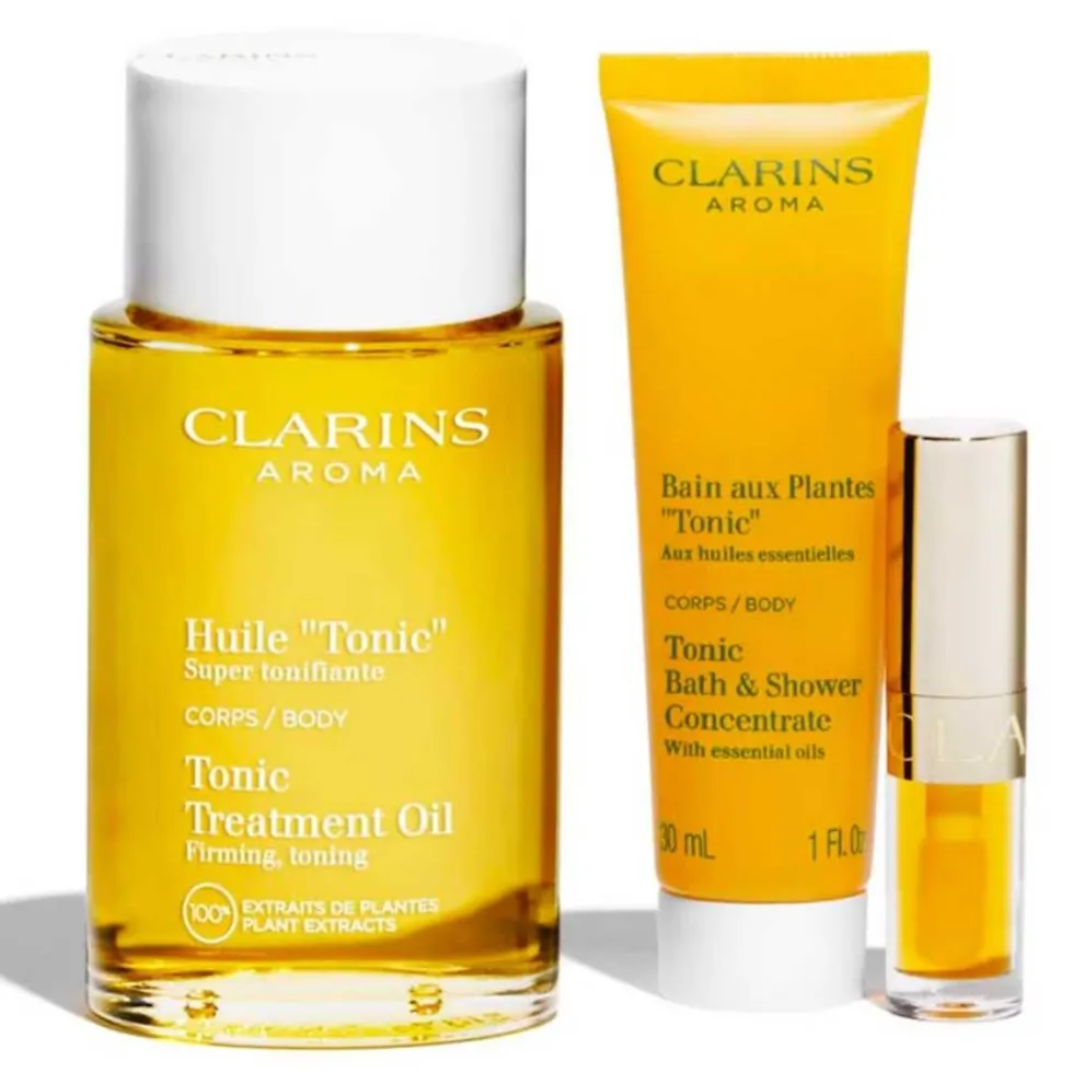 Clarins - Coffret Rituel Tonic - Huile Tonic 100ml + 2 produits