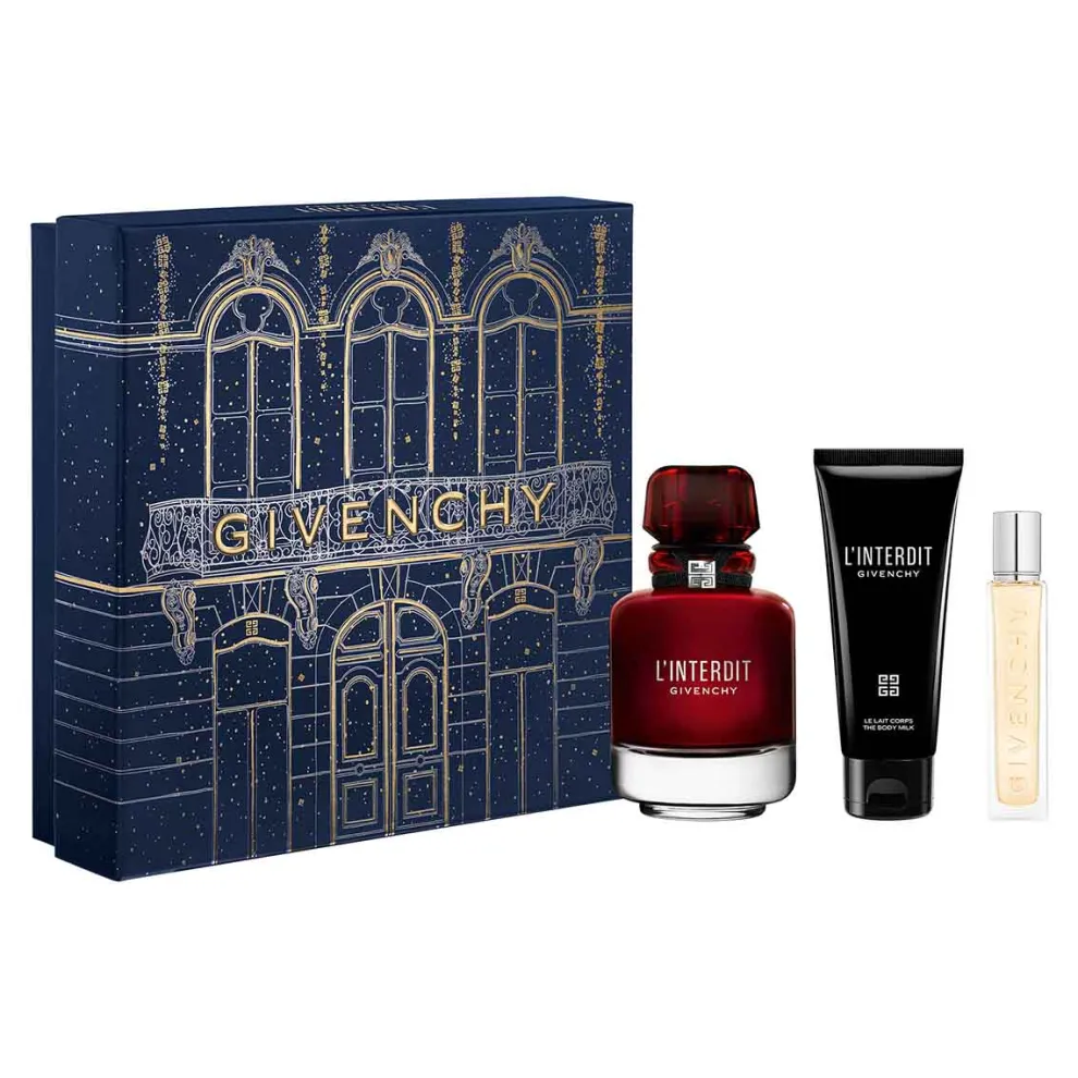 Givenchy - Cadeauset L'Interdit Givenchy - Eau de Parfum Rouge + Bodylotion + Mini Spray
