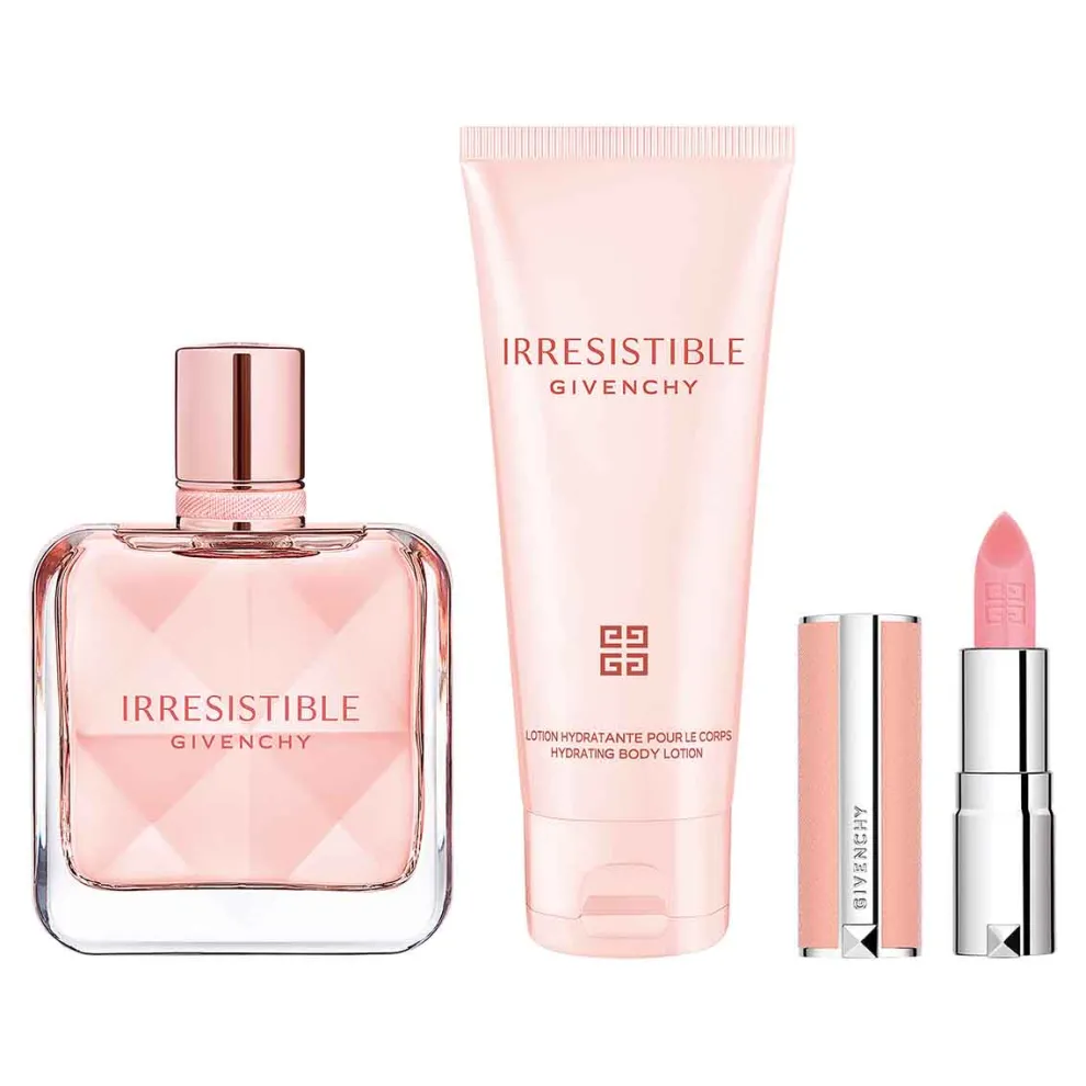 Givenchy - Cadeauset Irresistible Givenchy - Eau de Parfum + Body Lotion + Mini Lipstick Rose Perfect