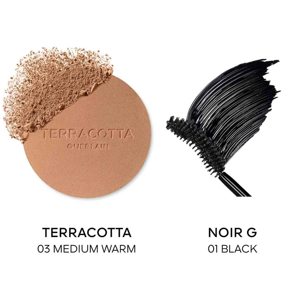 Guerlain - Cadeauset Terracotta X Noir G Bronzing Poeder & 24H intense volume curl mascara