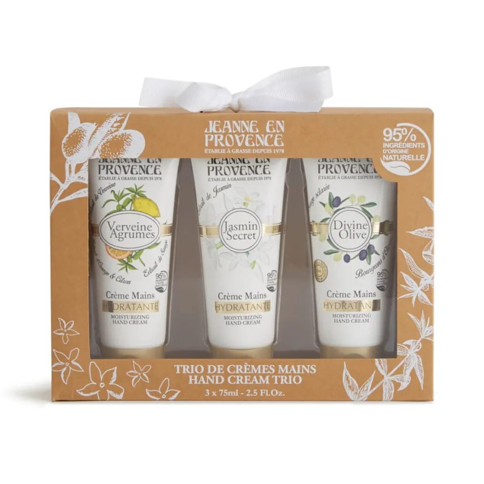 Jeanne en Provence - JEP handcrèmeset verbena/jasmijn/olijf 3x75 ML