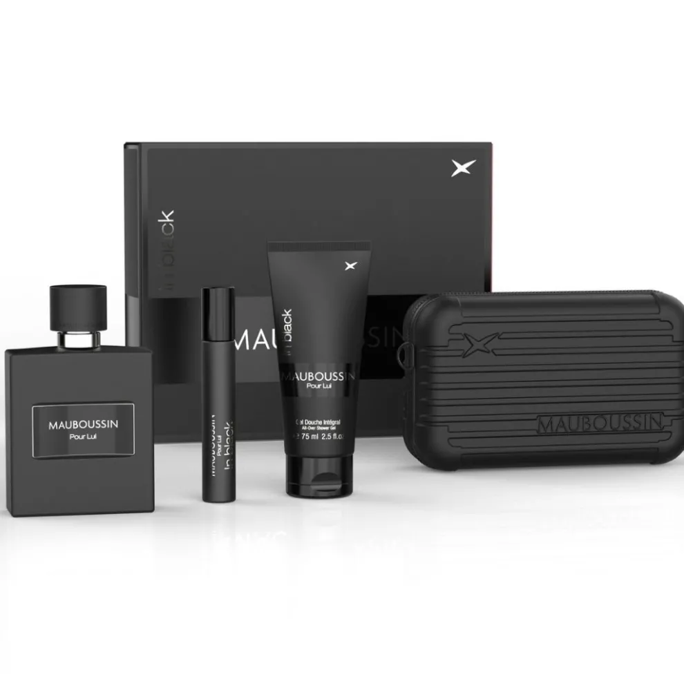 Mauboussin - Cadeauset Homme In Black - Eau de Parfum + Mini Spray + Shower Gel + Xmas Pouch 24