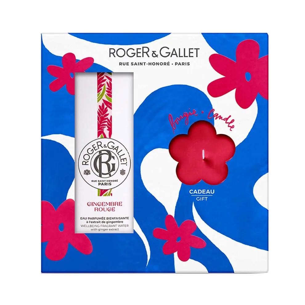 Roger & Gallet - Cadeauset Gingembre Rouge - Scented Wellbeing Water 100ml + Scented Candle