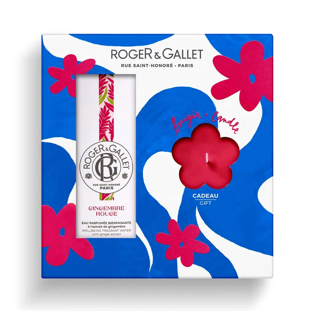 Roger & Gallet - Cadeauset Gingembre Rouge - Scented Wellbeing Water 100ml + Scented Candle
